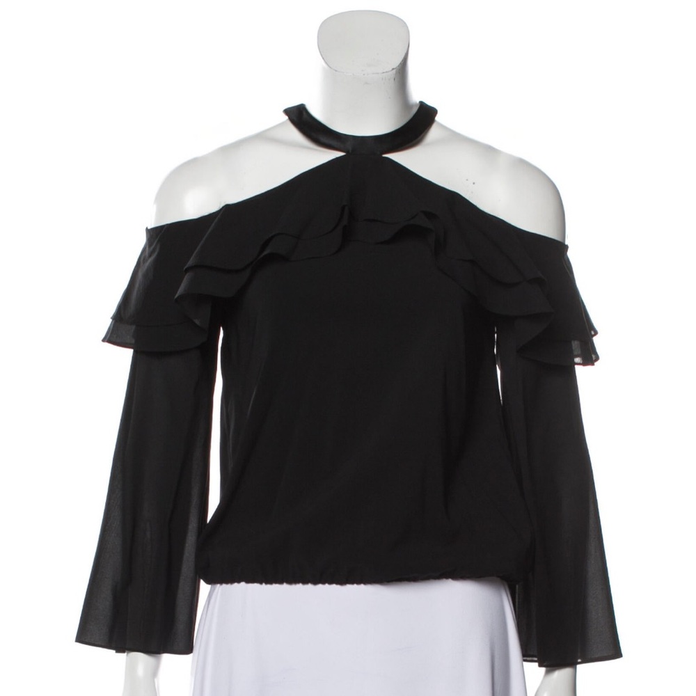 Alice + Olivia Silk Off - The - Shoulder Blouse